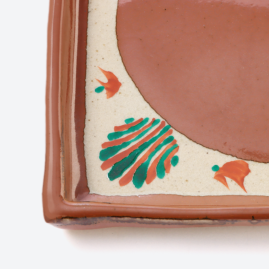 濱田友緒＞濱田窯 柿釉赤絵角皿 | 栃木県益子町 | 三越伊勢丹ふるさと納税